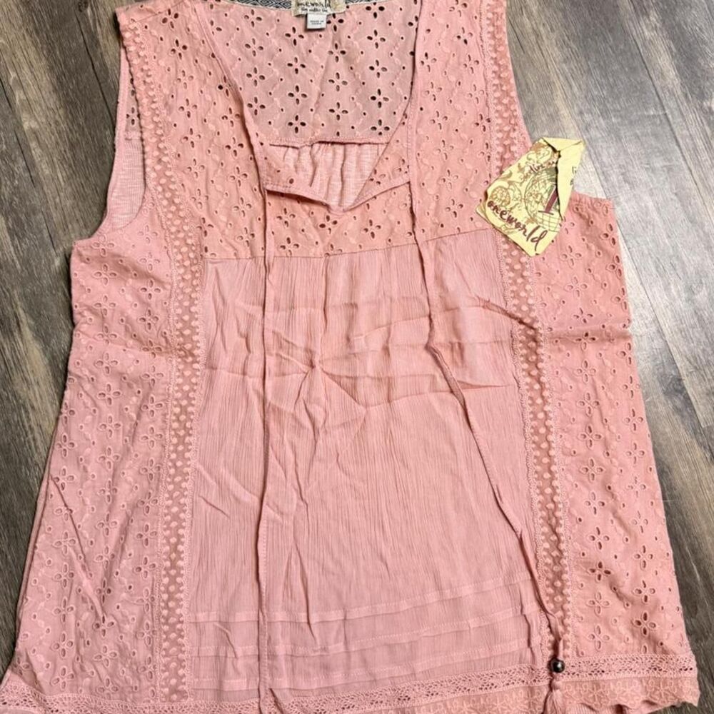 One-world Women's Pink and Orange Vest